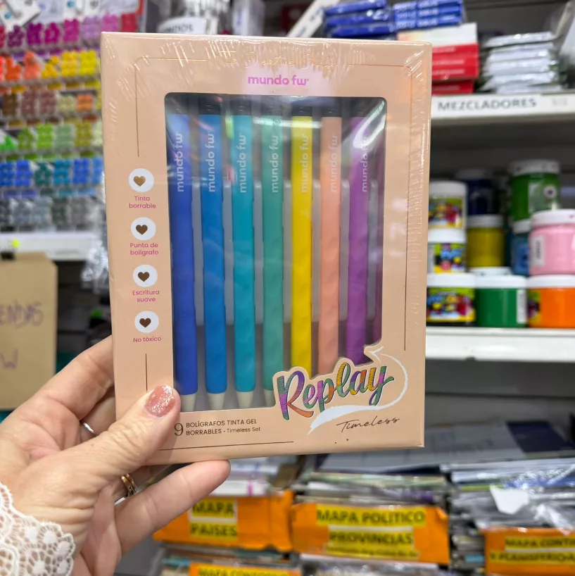 Boligrafos FW Gel Borrable - Replay Timeless x9