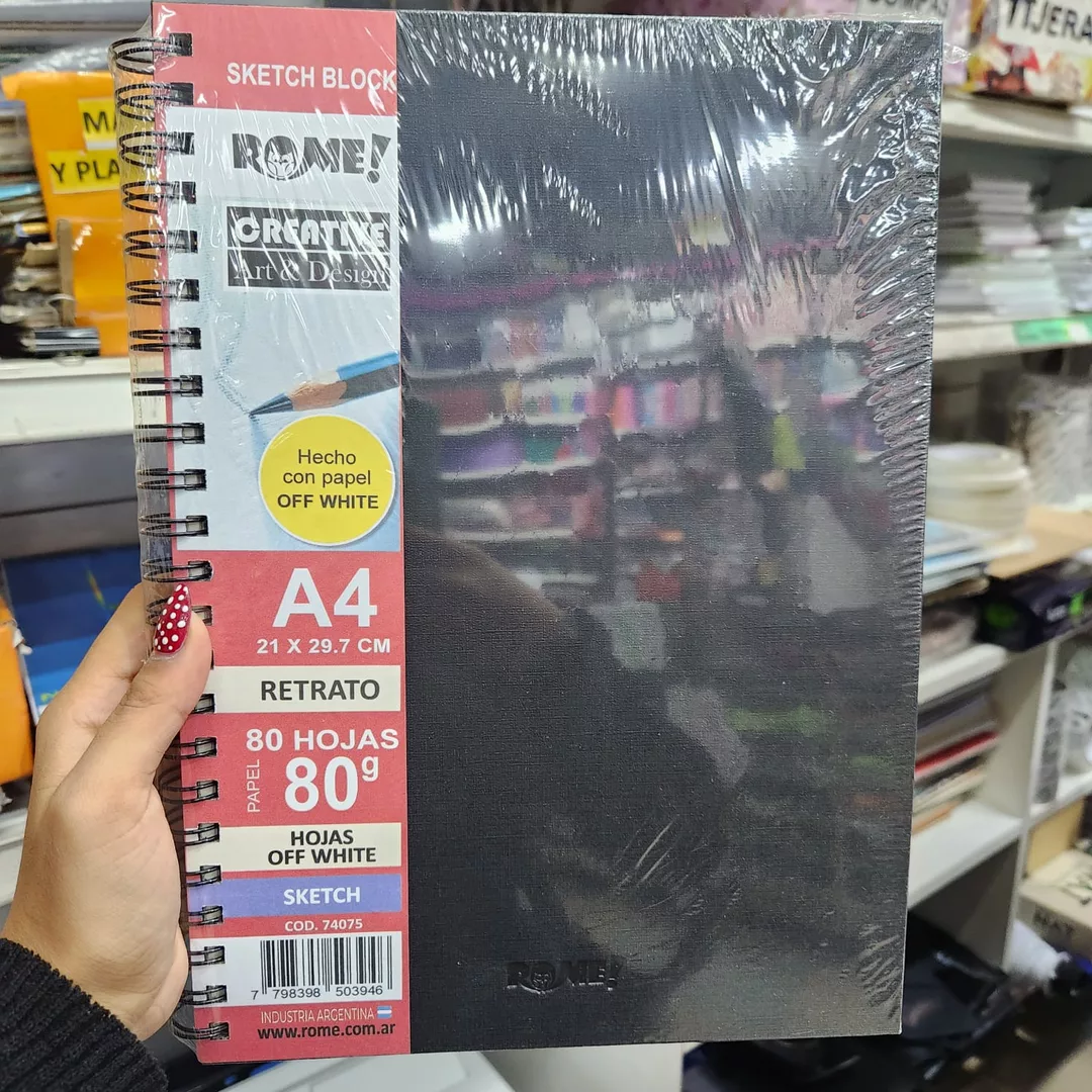 Block dibujo Rome Sketch Block A4 Black 80grs