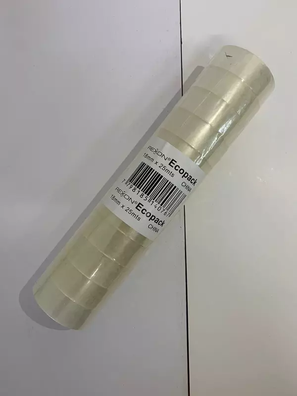 Cinta adhesiva transparente Rexon de 18 mm x 25 metros