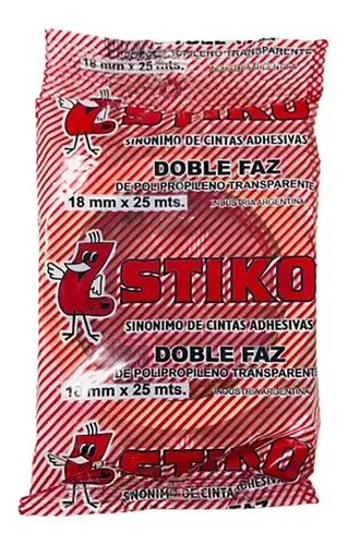 Cinta Adhesiva Bifaz Stiko 12mm x 25m