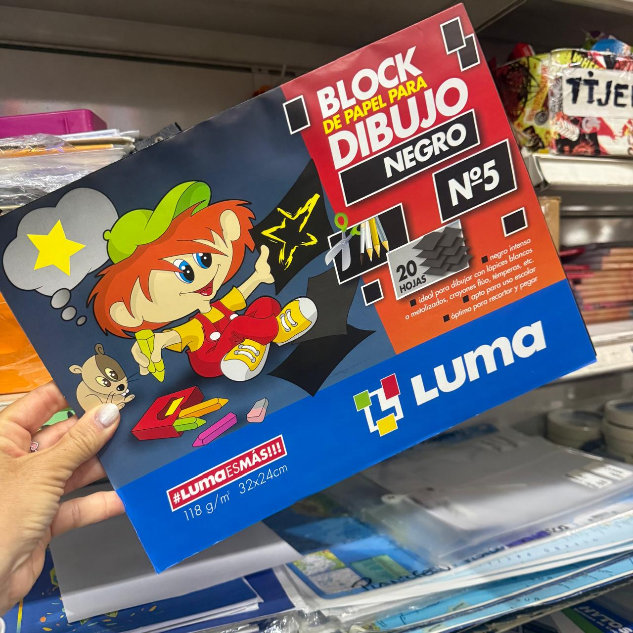Block de Hojas Luma N°5 Negro x20 hjs