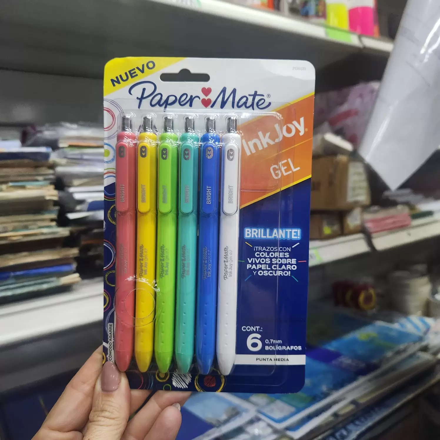 Bolígrafos Paper Mate Inkjoy Gel Brillante x6