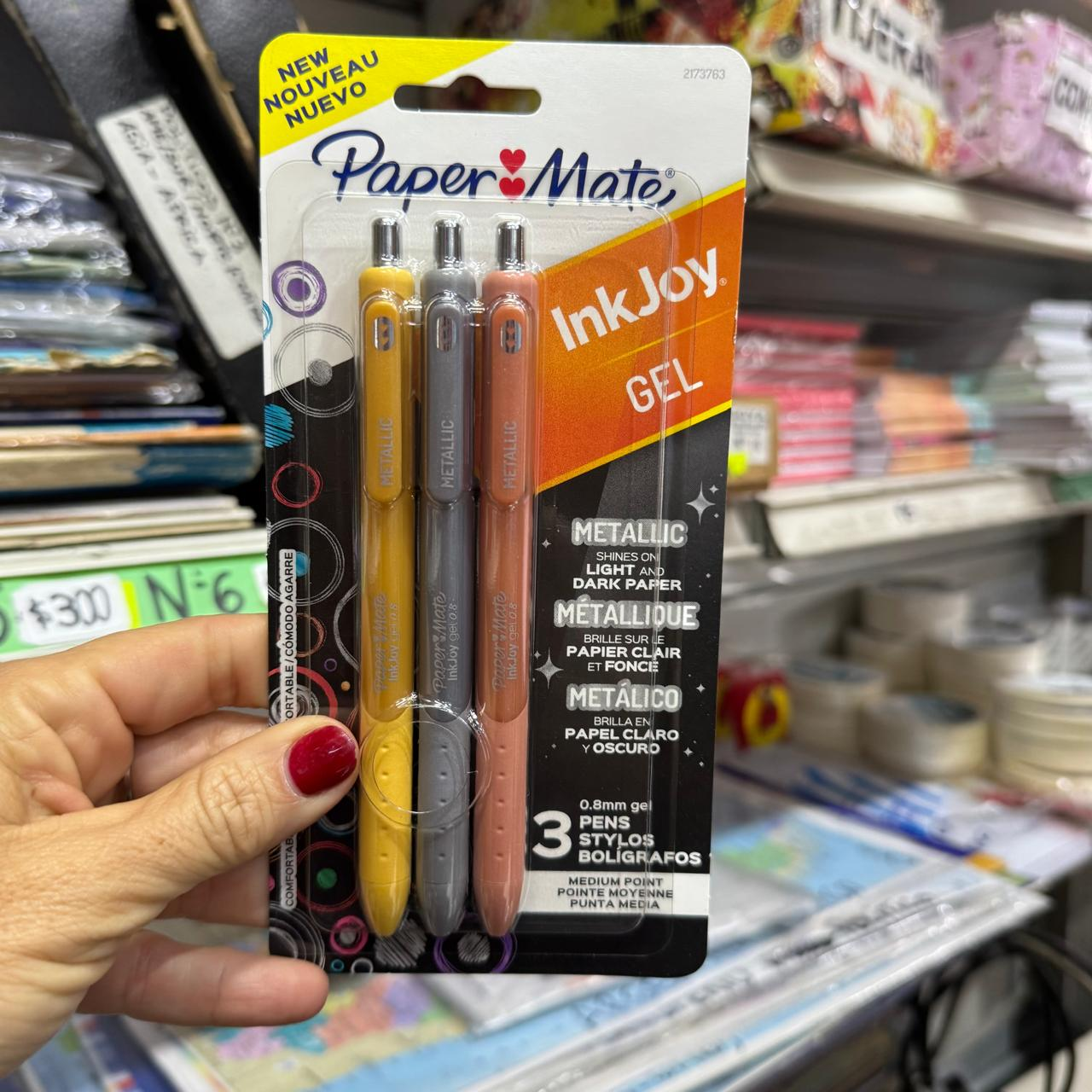 Bolígrafos Paper Mate Metálico Gel * 3