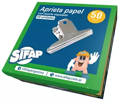 Aprieta papel niquelado Sifap 50mm