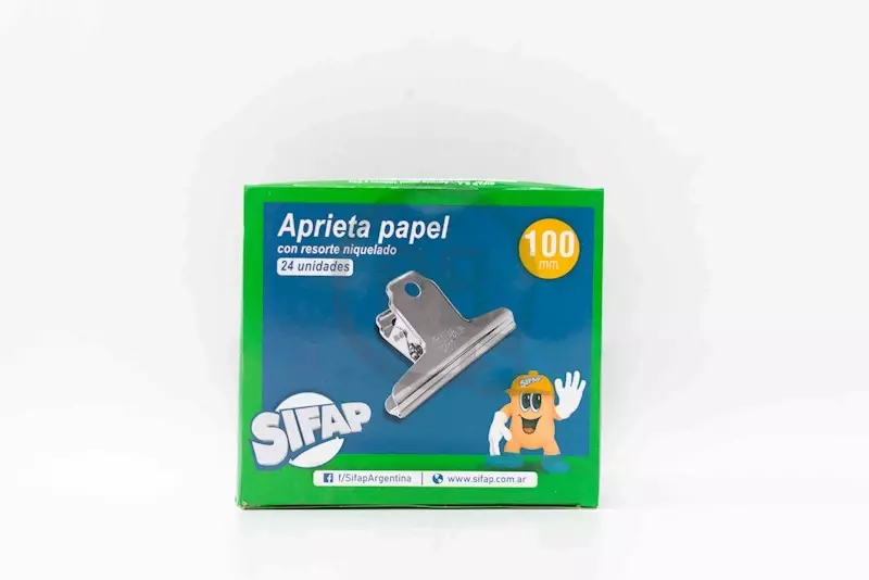 Aprieta papel niquelado Sifap 100mm