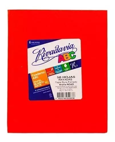 Cuaderno N°3 / ABC Rivadavia ROJO x50 hojas