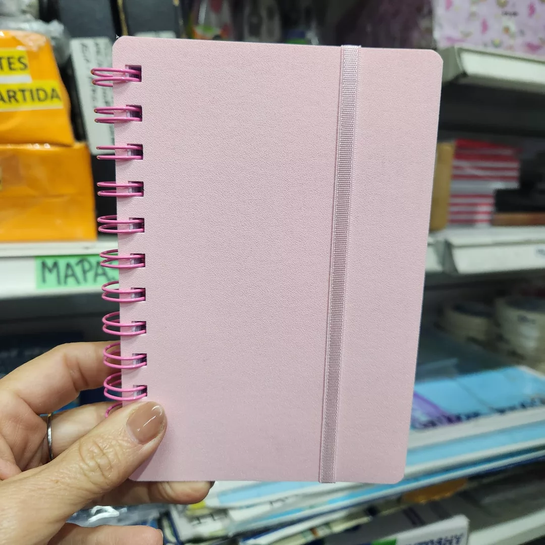 Cuaderno Decorline con espiral 11x16 Rosa liso Tapa plástica