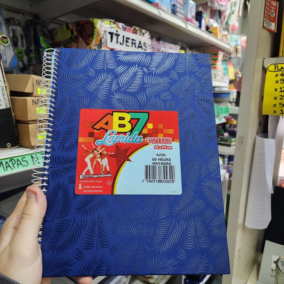 Cuaderno N°7/ABC Laprida Tapa dura x60 Forrado 