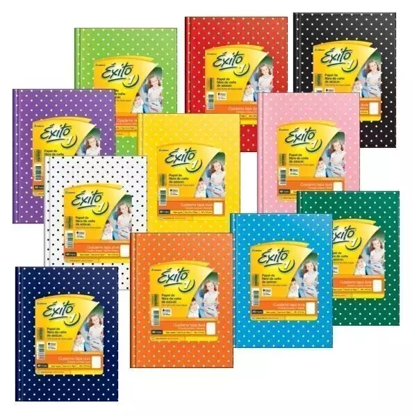 Cuaderno Escolar Éxito Tapa dura Lunares x 50 hojas Amarillo