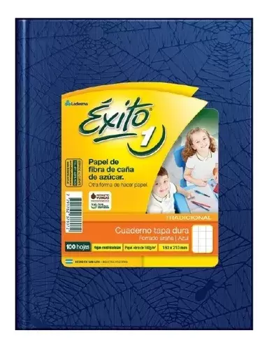 Cuaderno Escolar Éxito Tapa dura x 100 hojas Azul