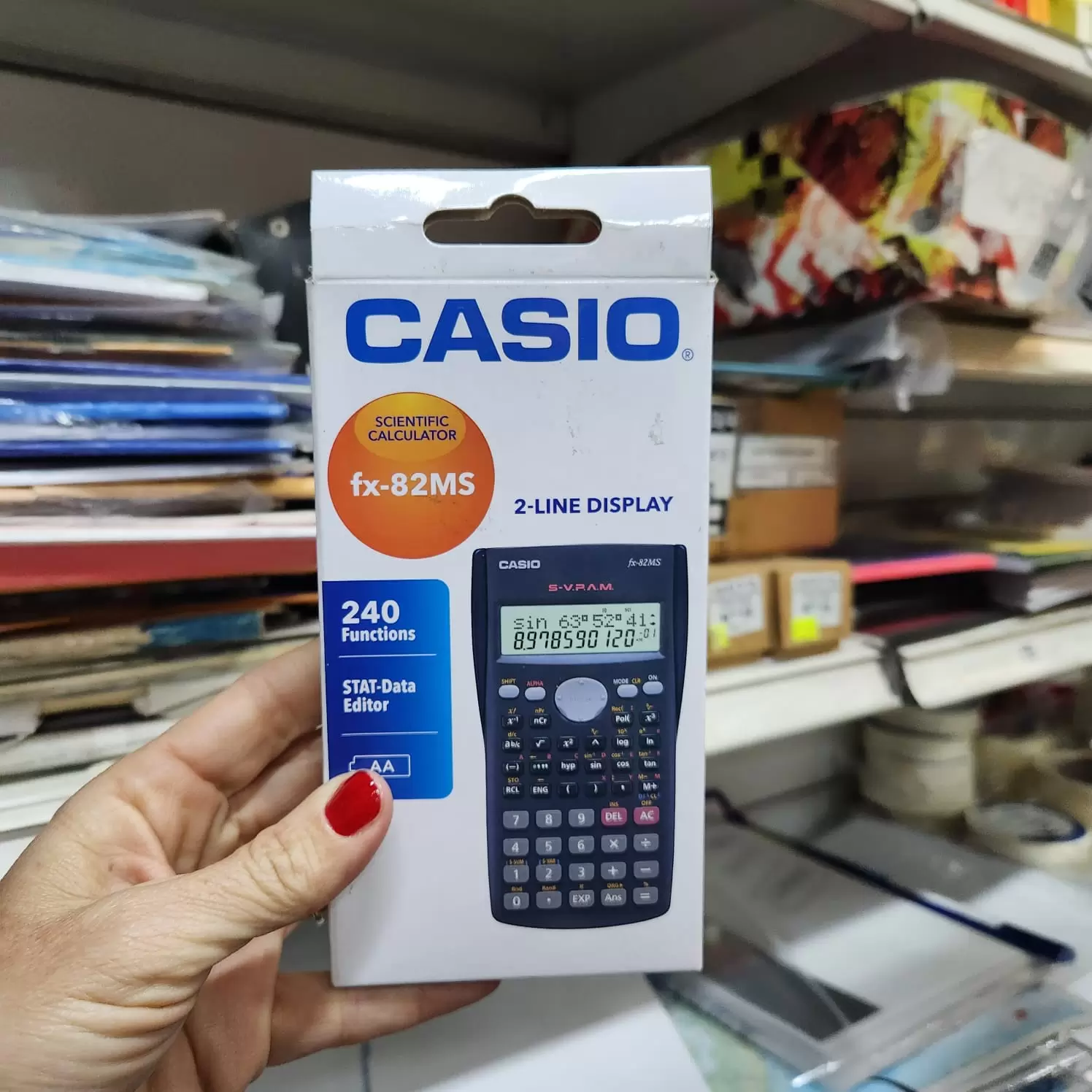 Calculadora científica Casio FX 82 MS Negra  con Pila