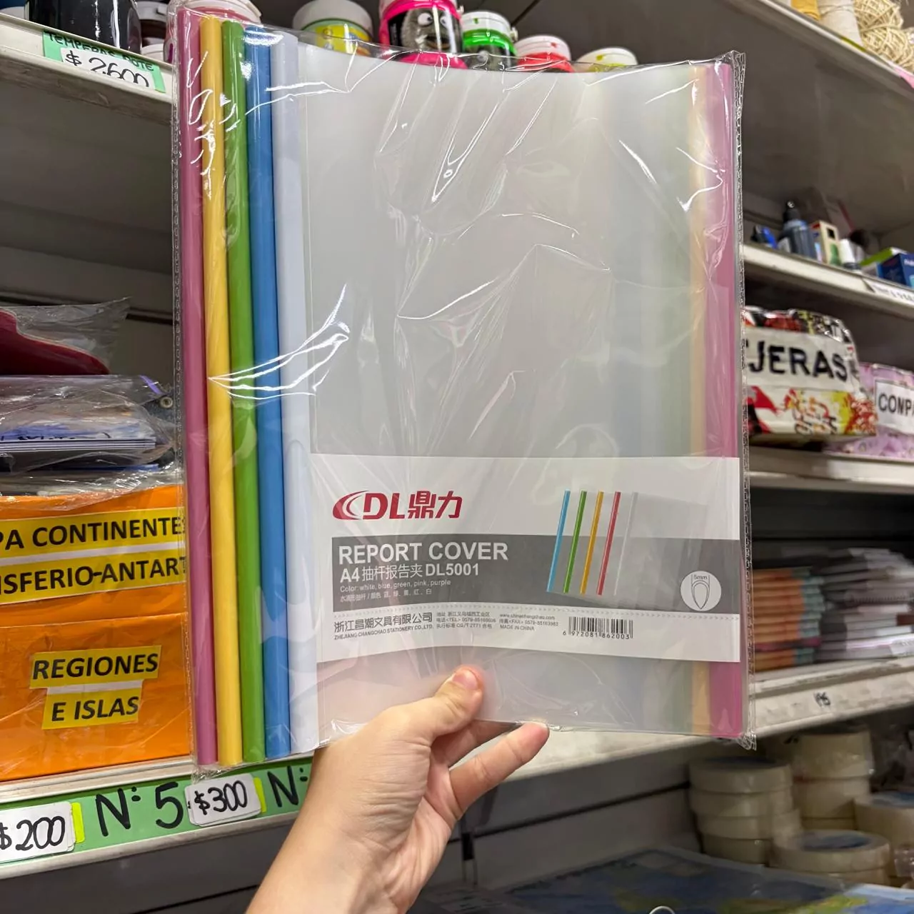 Carpeta A4 Transparente con Vaina de Color x1 DLH