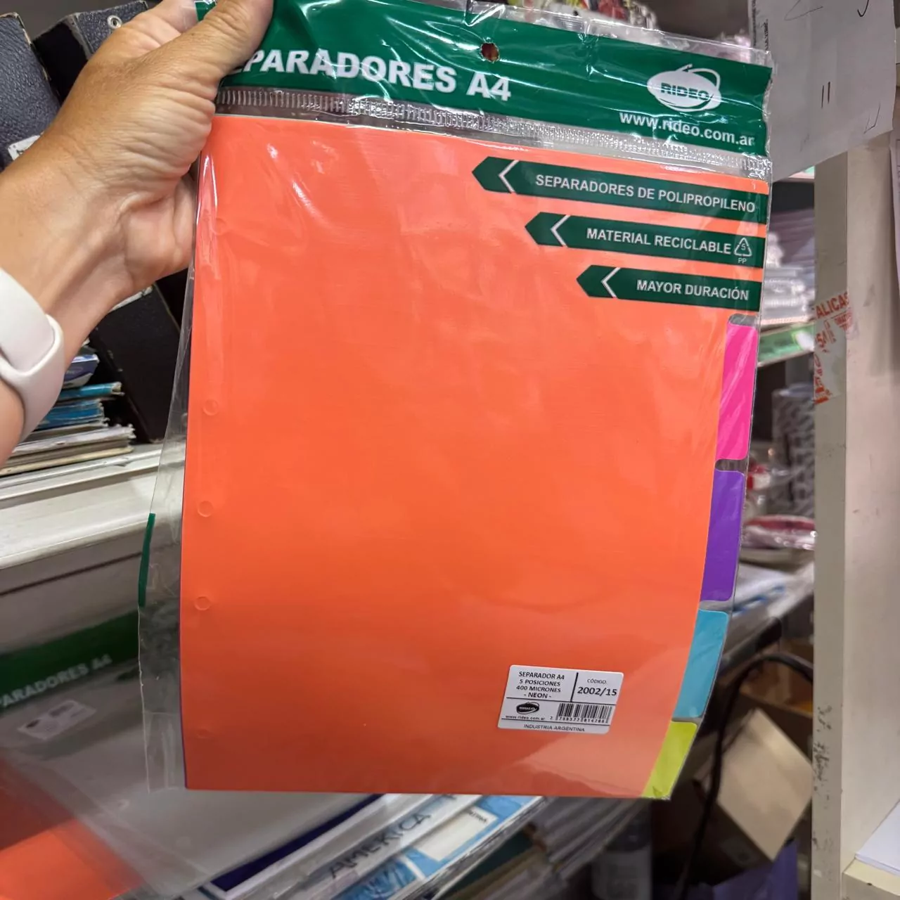Separadores A4 Rideo x5 Fluo