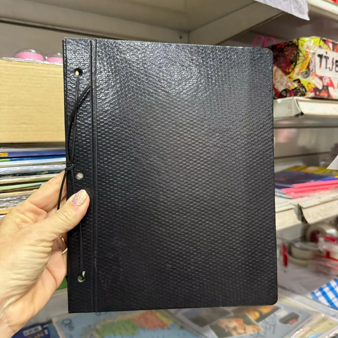 Carpeta Fibra negra dos tapas