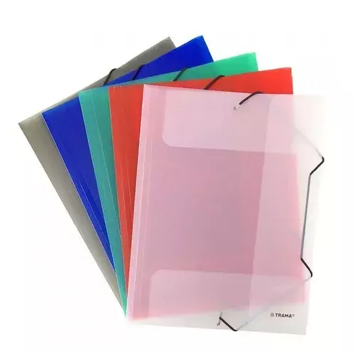Carpeta 3 solapas con elástico Transparente Oficio Lama