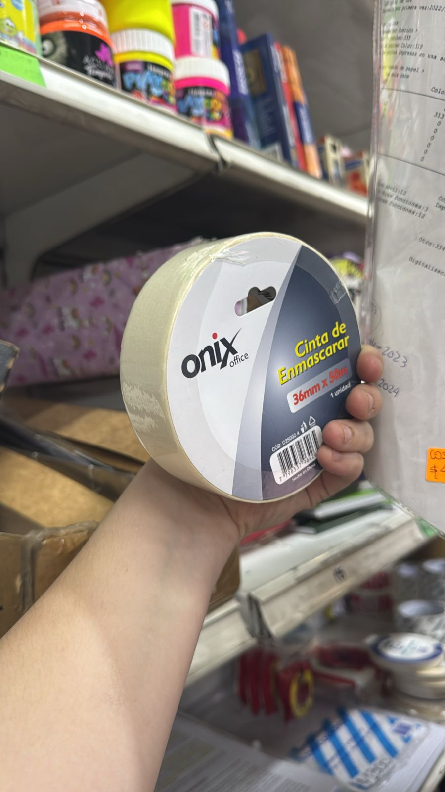 Cinta Adhesiva de Papel Onix 36mm x 50m