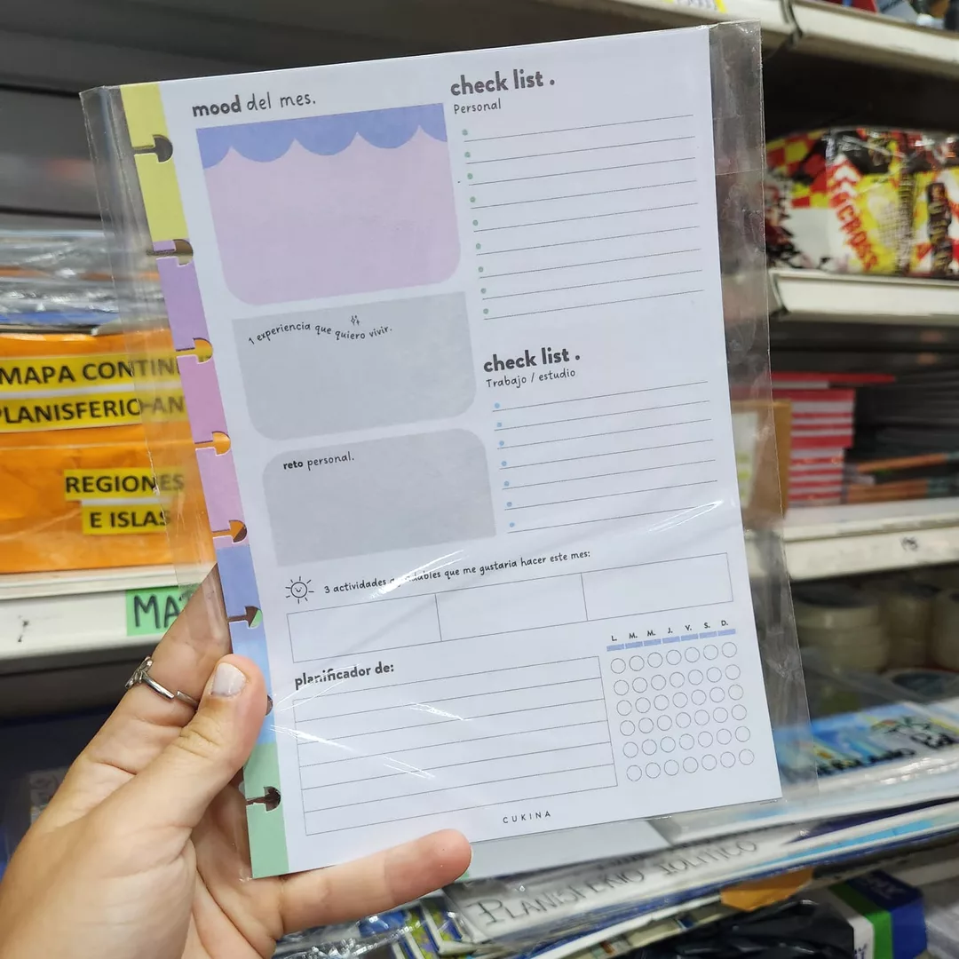 Rep organizador mensual A5 Cukina colorblock