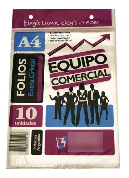 Folios A4 margen blanco Luma x10