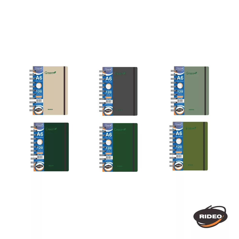 Libreta A6 Rideo Green x 120 hojas Rayado
