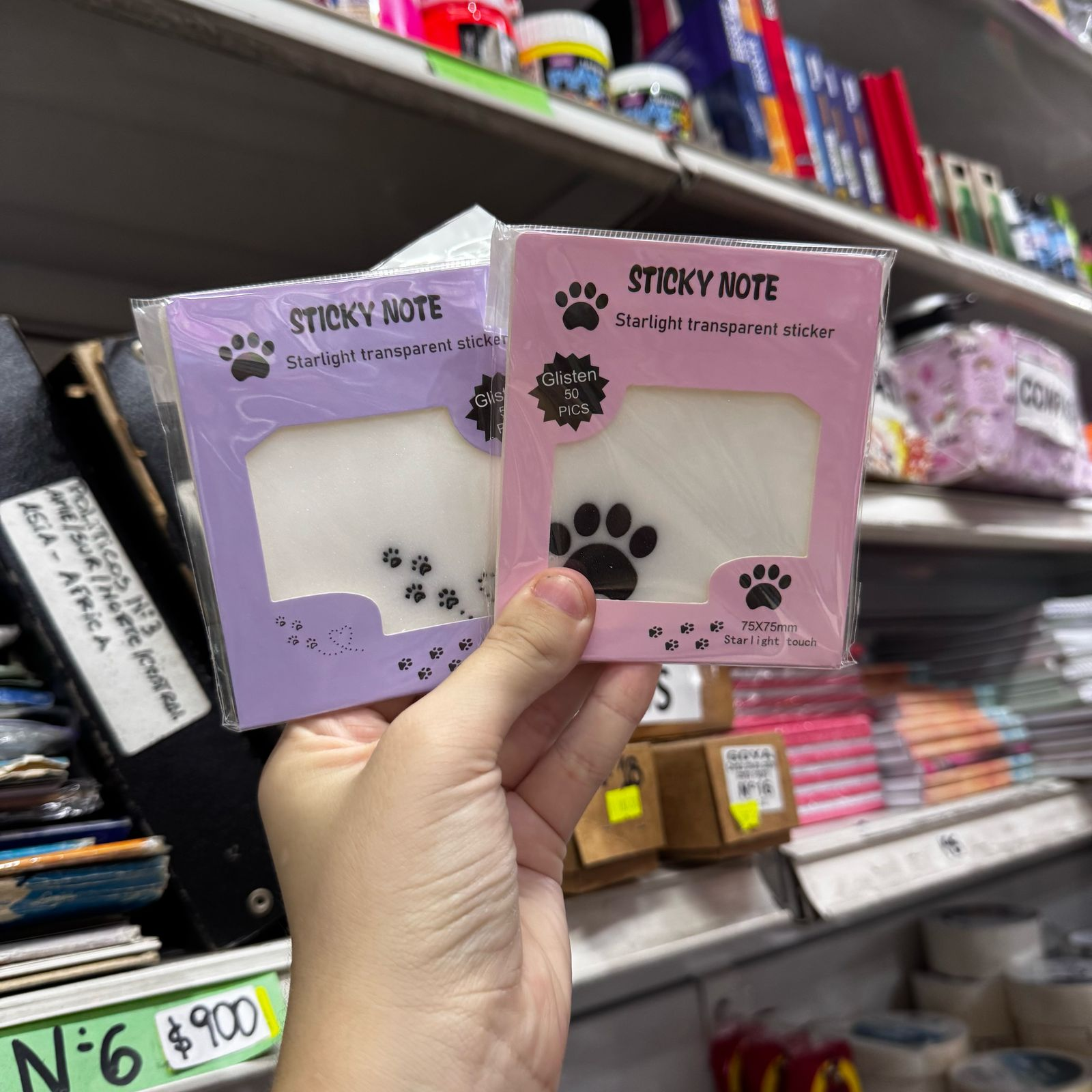 Notas adhesivas Transparente con Glitter Sticky