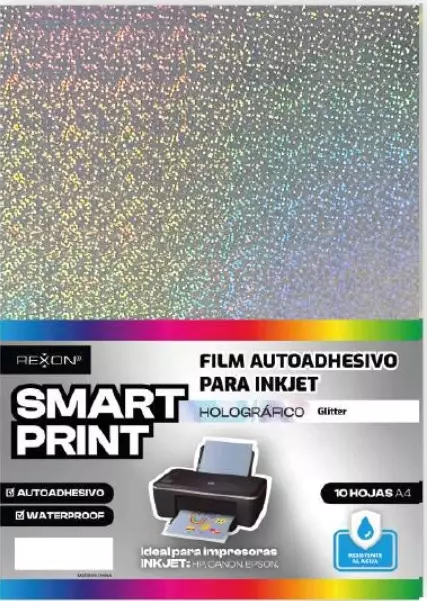 Papel Autoadhesivo Rexon A4 Holografico Stars