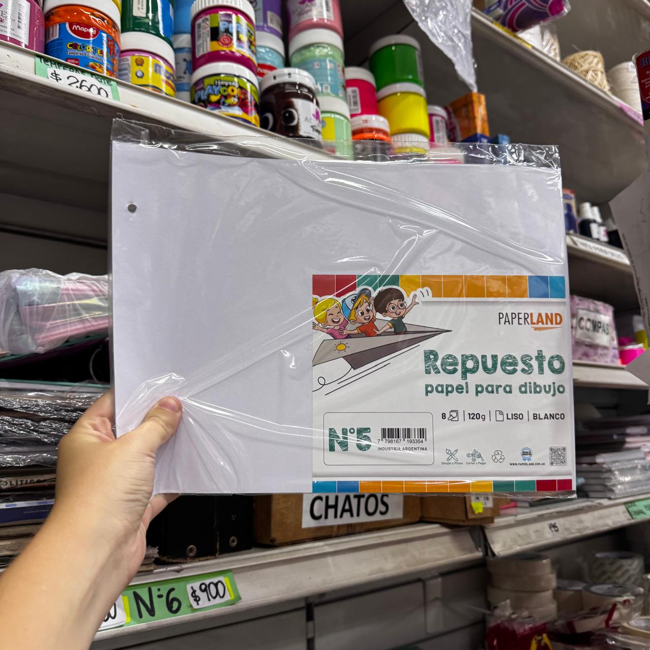 Repuesto de dibujo N°5 PaperLand Blanco