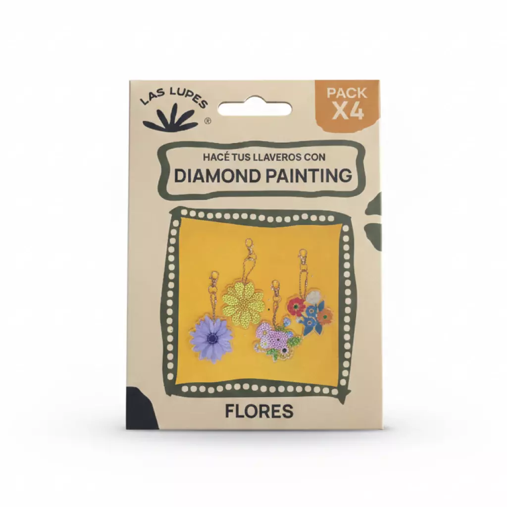 Llaveros Diamond Painting x4 - Flores