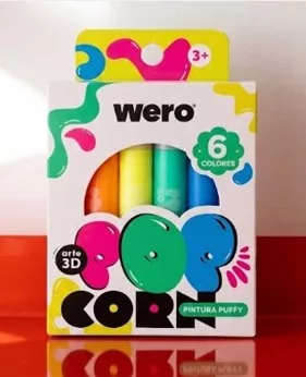 Marcadores Pop Corn Puffy x6 Wero