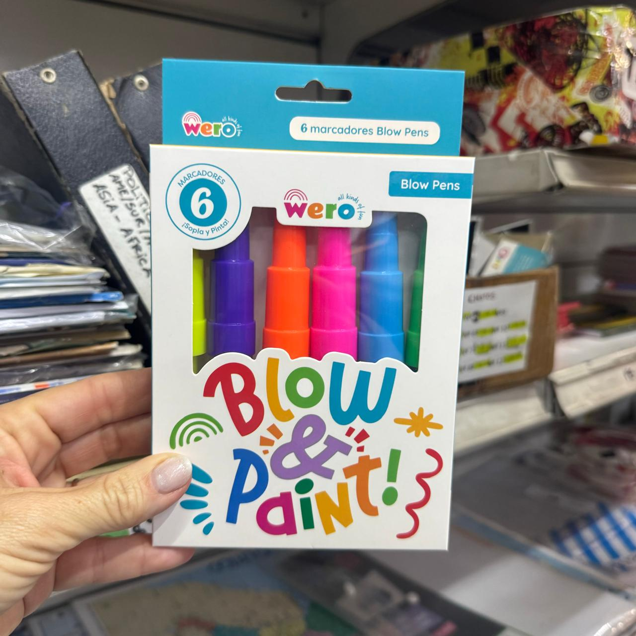 Marcadores Wero Blow & Paint x6 Neón