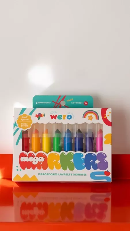 Marcadores lavables gigantes x8 Wero