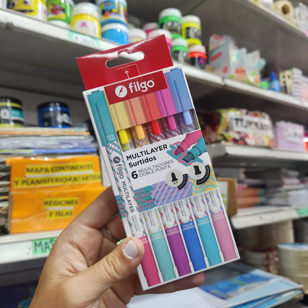 Resaltador doble punta Filgo multilayer x6